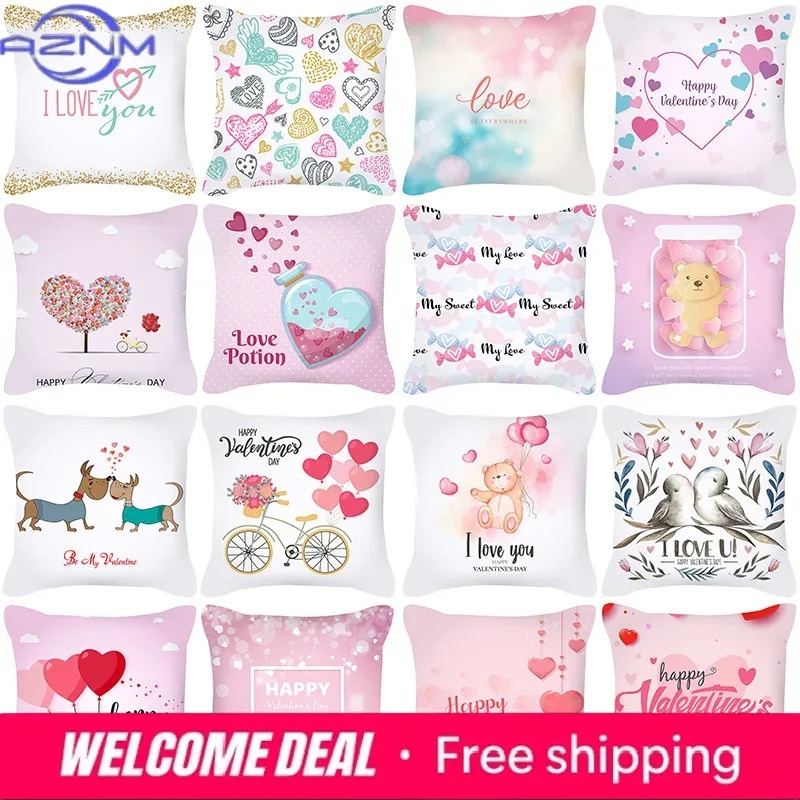 Home And Textiles Today - Pink Pillowcase Girl Happy Valentine's Day