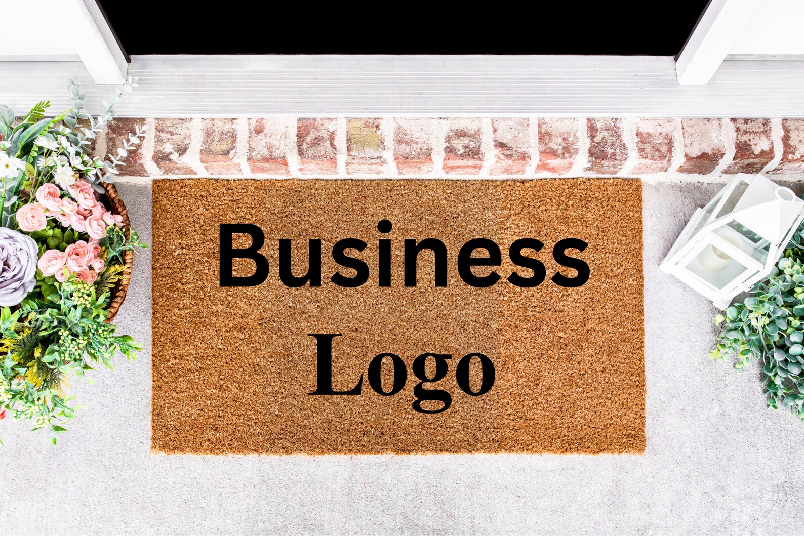 Home Textiles Logo - Customized Business Logo Doormat Coir Anti-slip