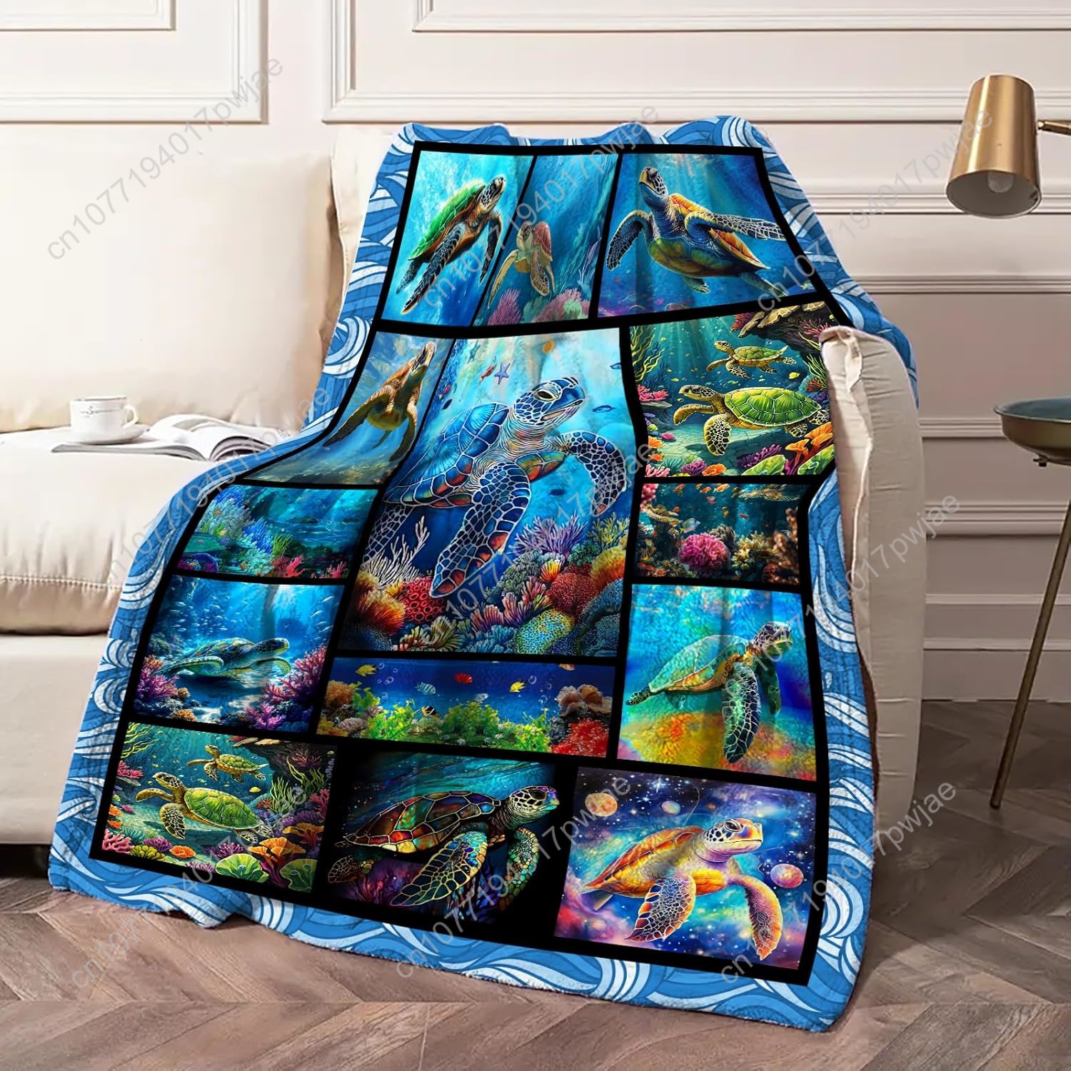 Sea Turtle Flannel Throw Blank - Home Art Textiles recensione e prezzo