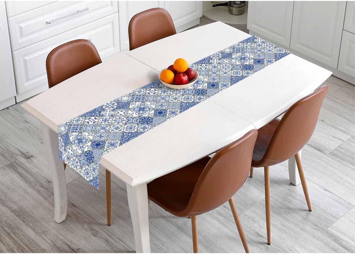 Blue White Patchwork Tile Line - Linum Home Textiles recensione e prezzo