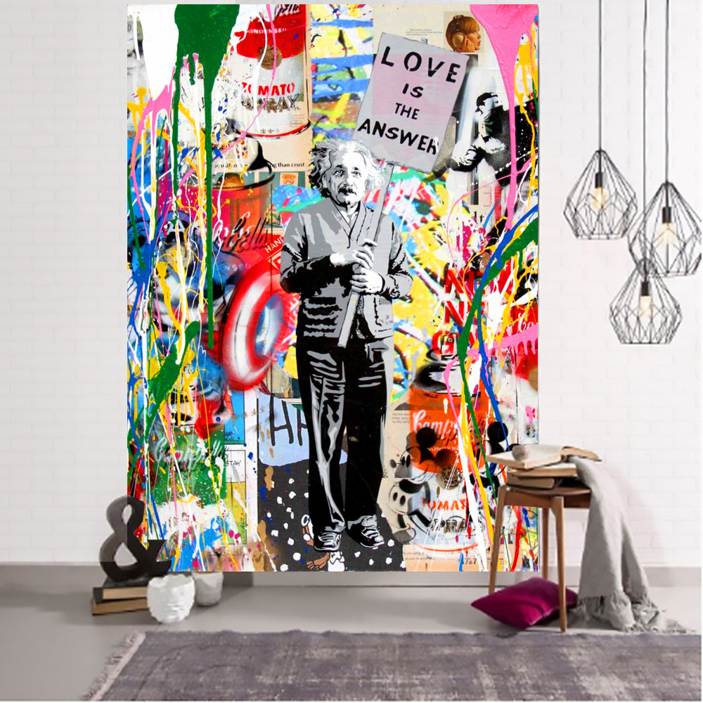 Banksy Einstein Painting Love  - Linum Home Textiles recensione e prezzo