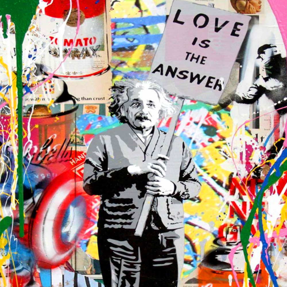 Banksy Einstein Painting Love  - Linum Home Textiles recensione e prezzo