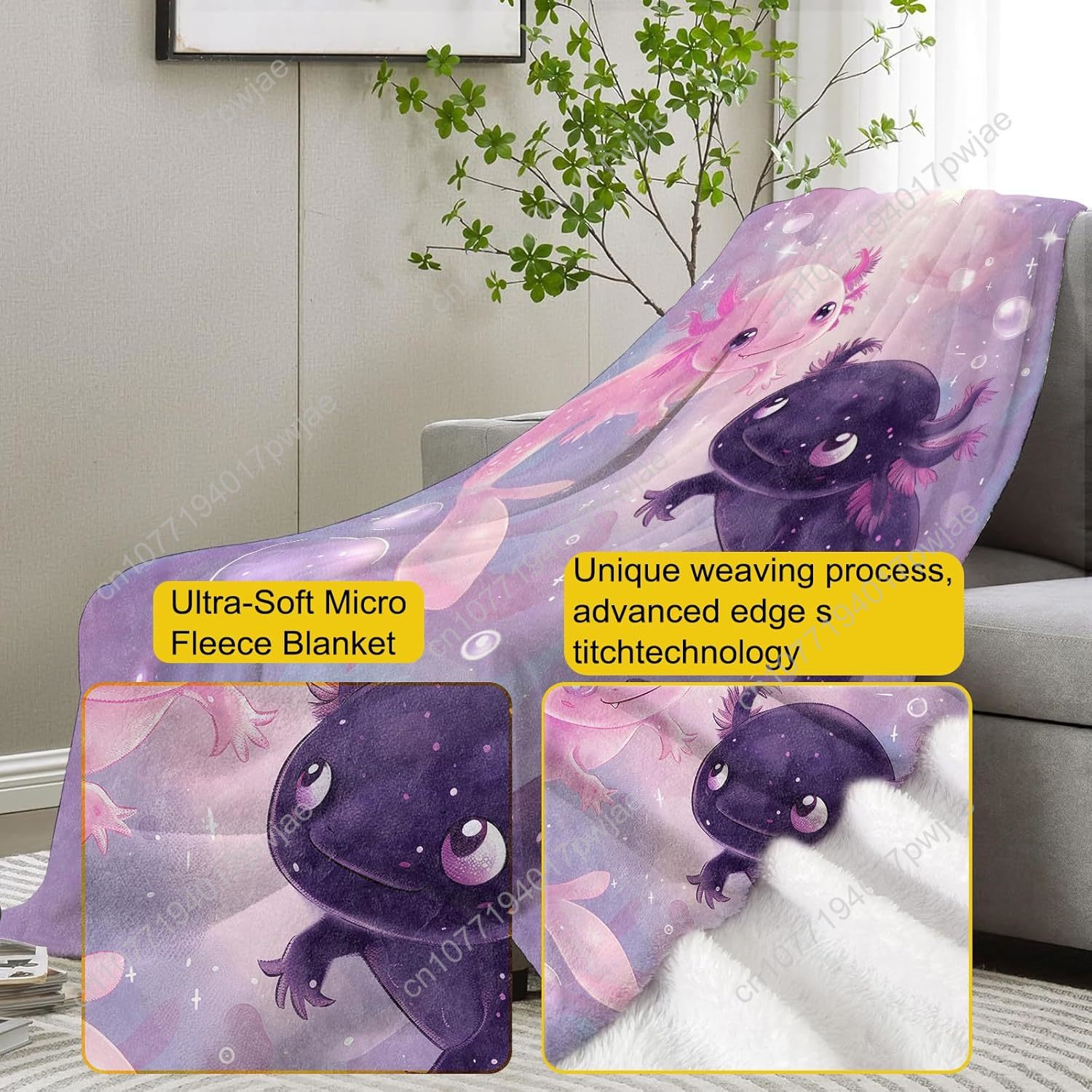 Axolotl Blanket Cute Axolotls  - Home Textiles & Decorations recensione e prezzo