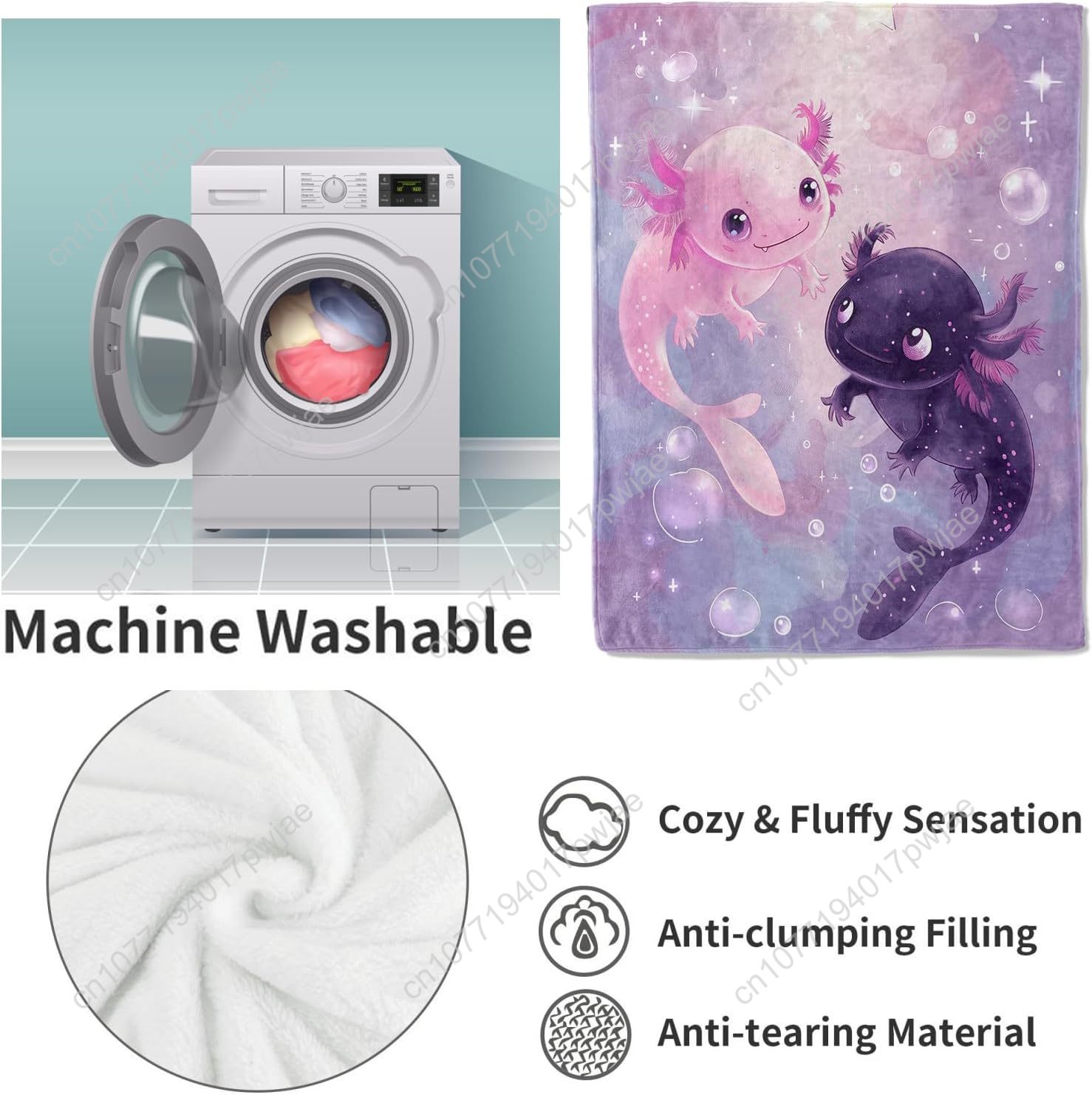 Axolotl Blanket Cute Axolotls  - Home Textiles & Decorations recensione e prezzo