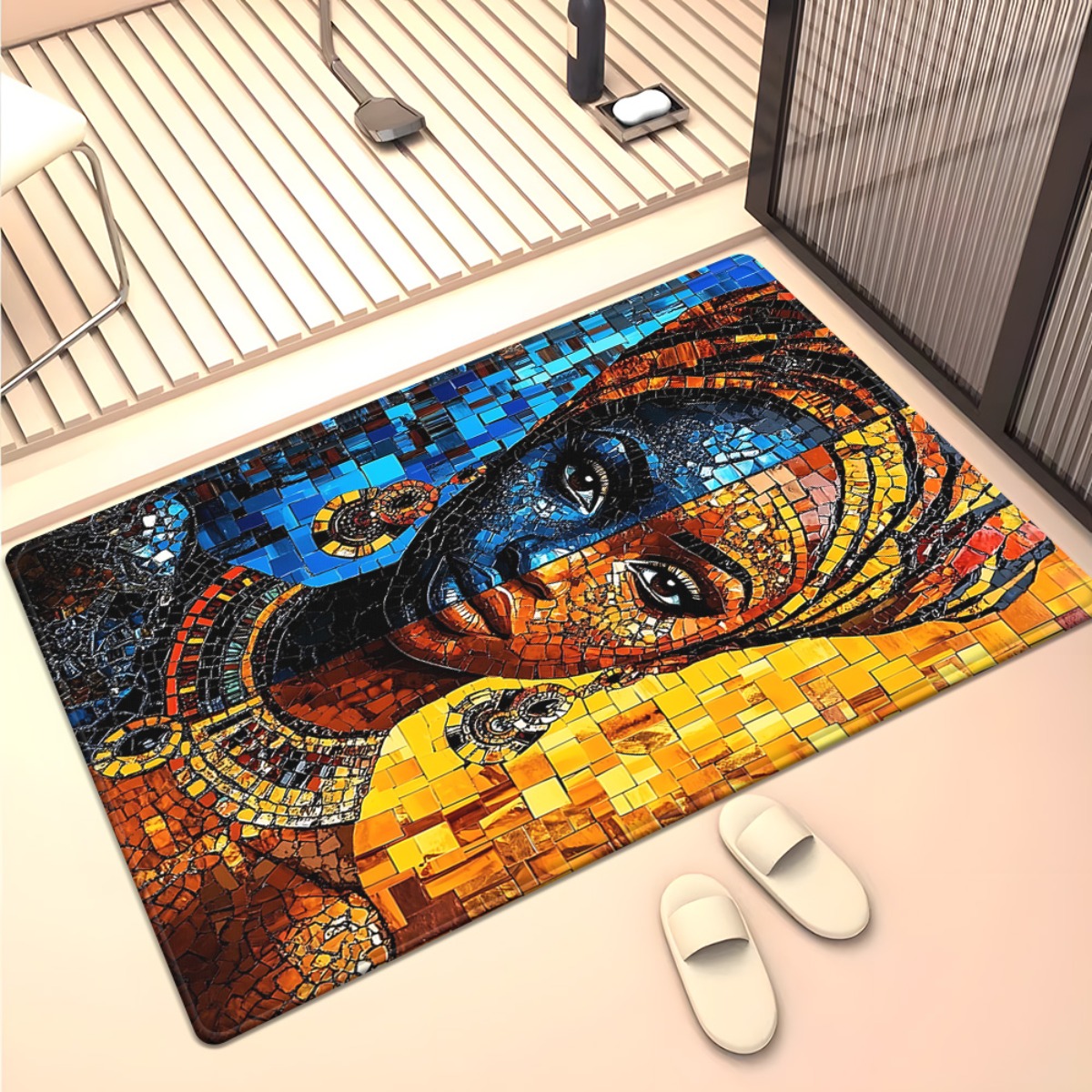 African mosaic woman art rug e - Home Art Textiles recensione e prezzo