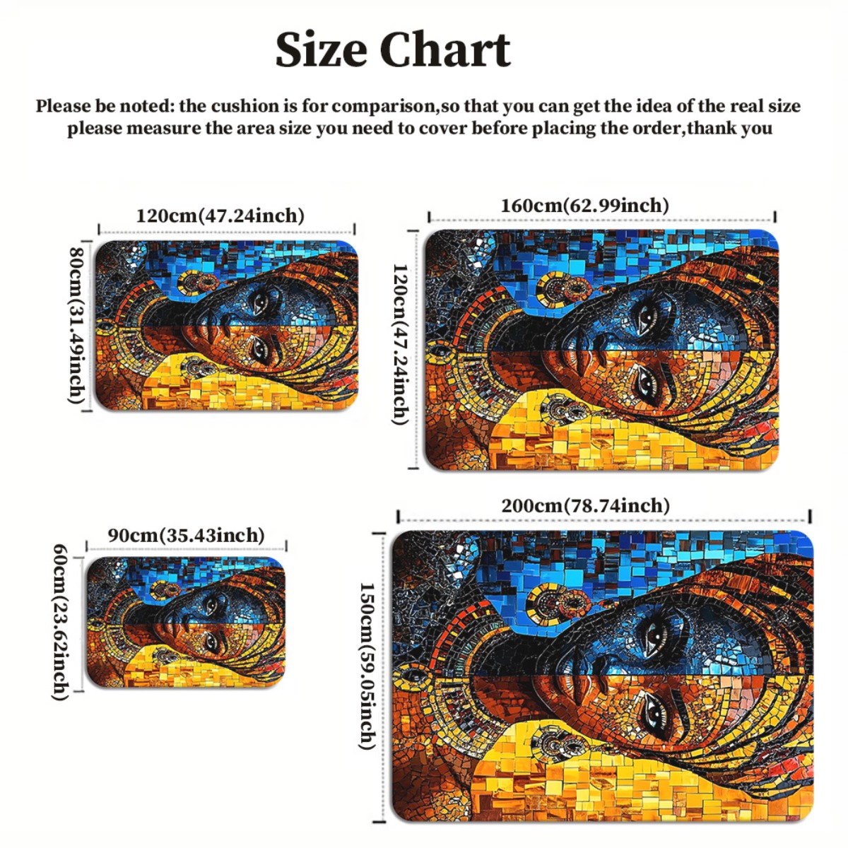 African mosaic woman art rug e - Home Art Textiles recensione e prezzo