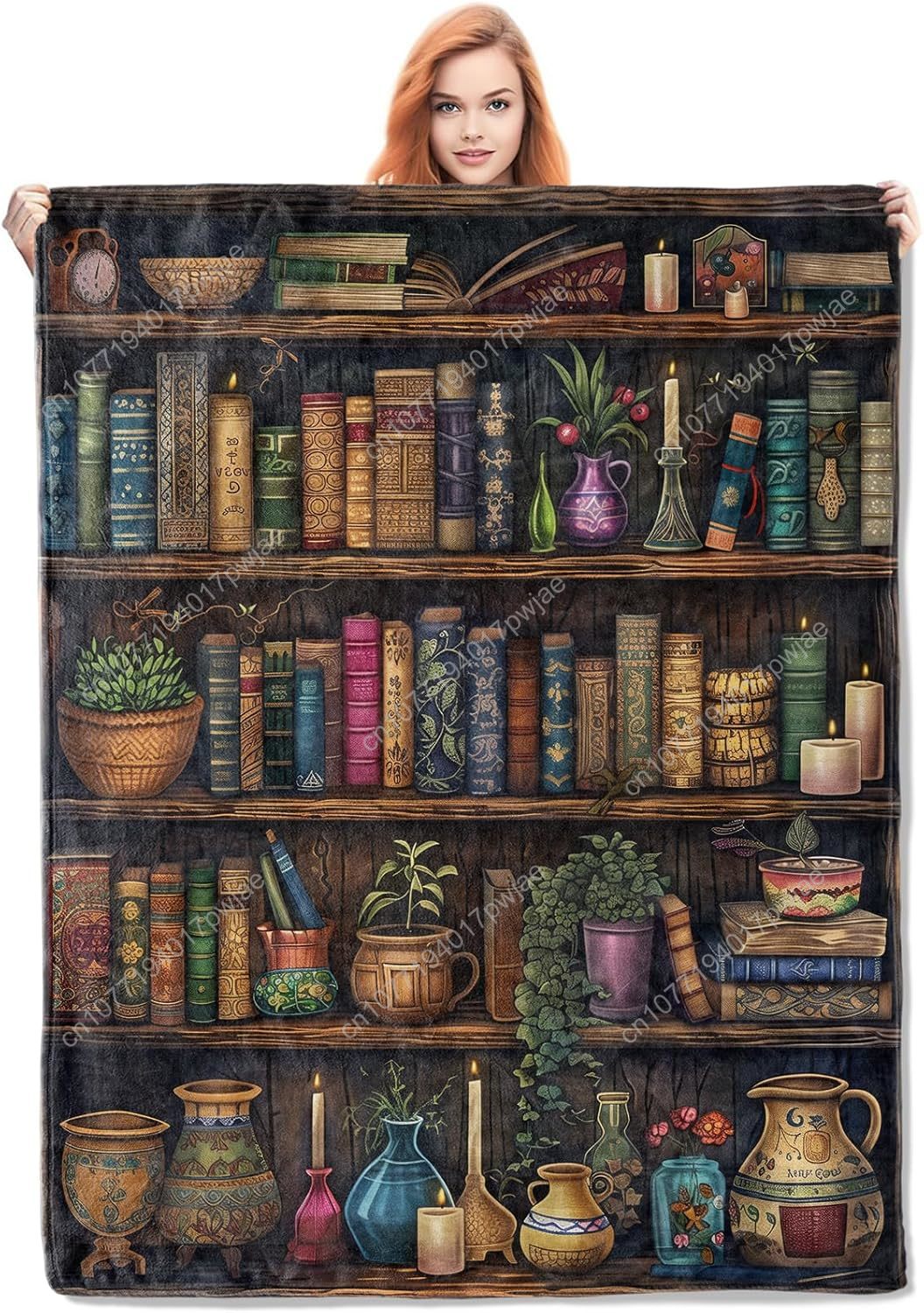 Vintage Bookshelf Blanket Read - Home Textiles & Decorations recensione e prezzo
