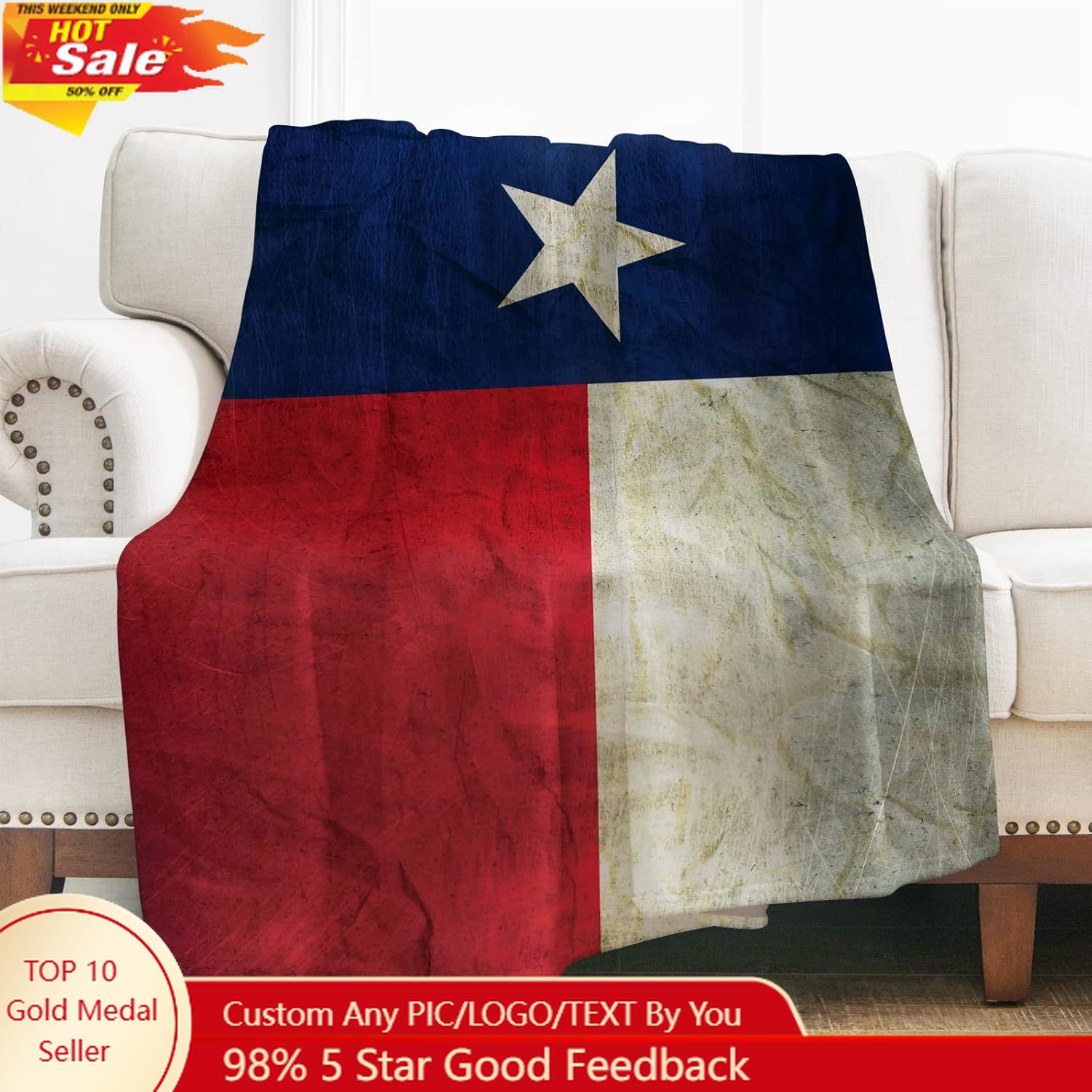 Levens Texas Flag Throw Blanke - Home Textiles & Decorations recensione e prezzo