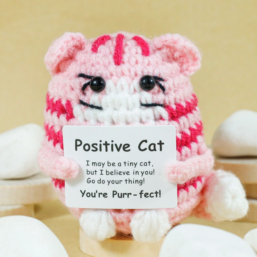 Funny Crochet Positive Cat Dol - Home And Textiles Today recensione e prezzo