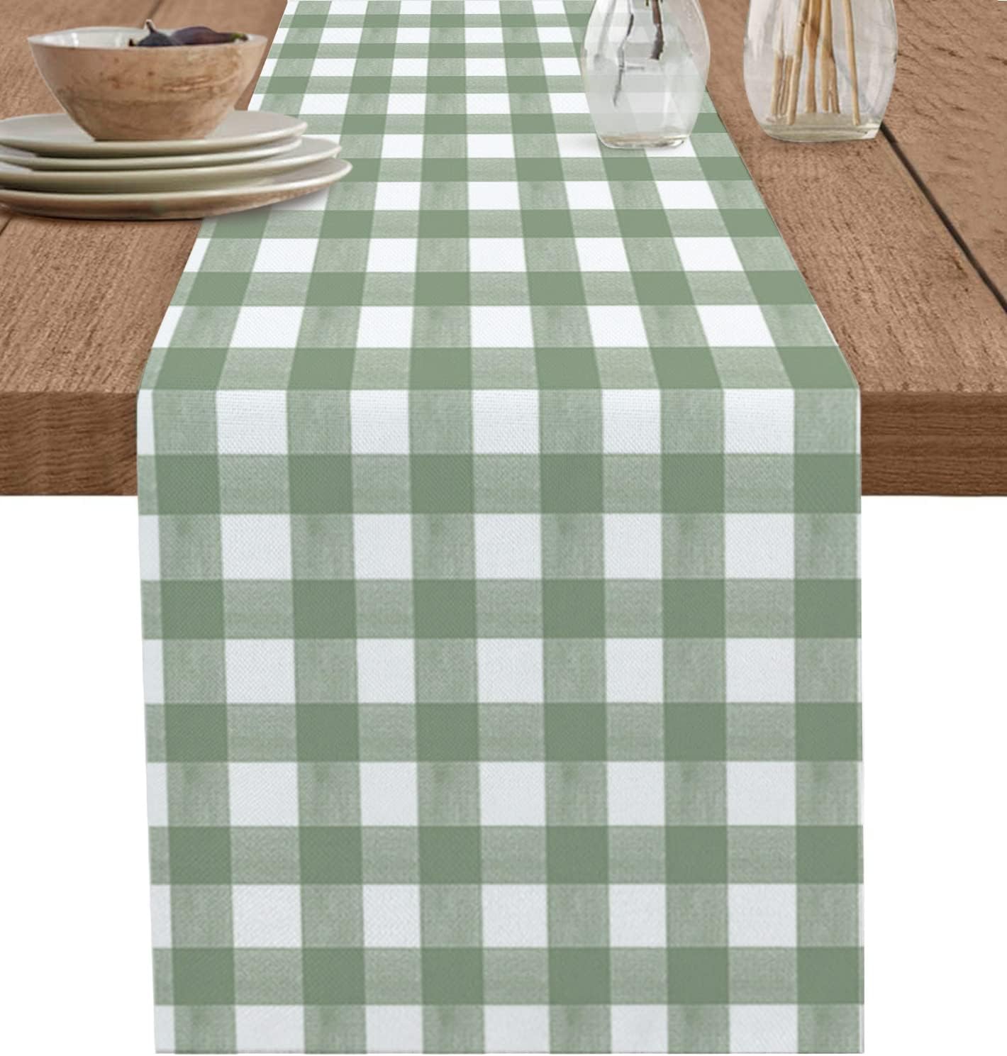 Green Buffalo Plaid Linen Tabl - Linum Home Textiles recensione e prezzo