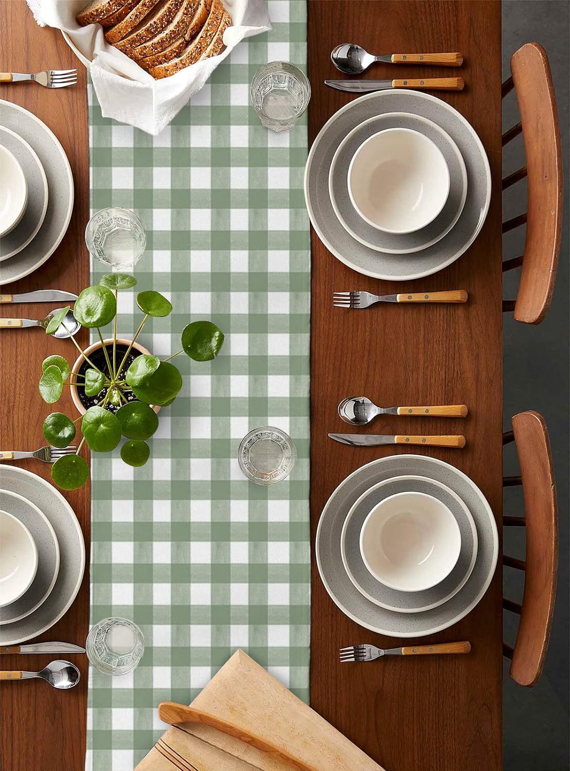 Green Buffalo Plaid Linen Tabl - Linum Home Textiles recensione e prezzo