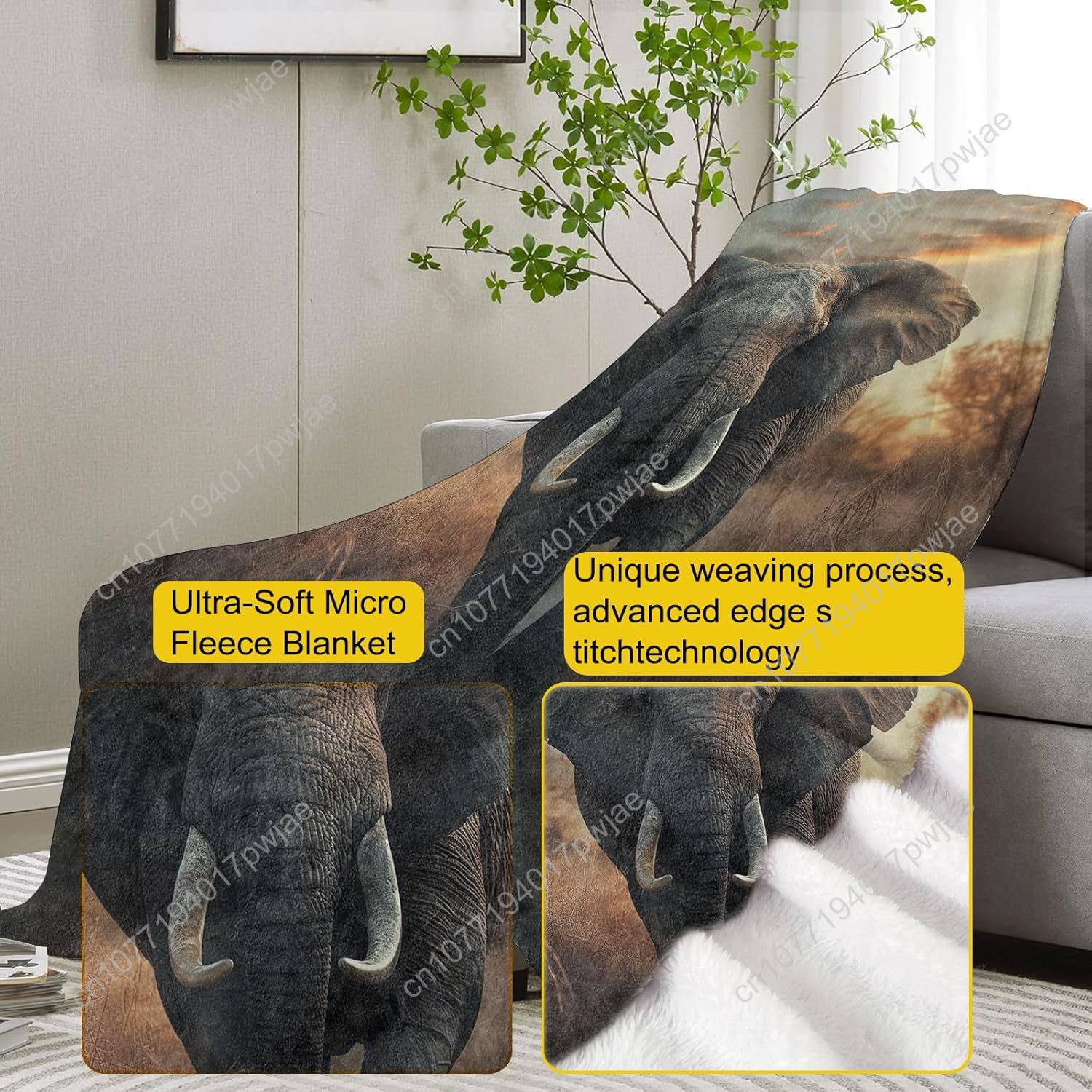Elephant Fleece Blanket, Reali - Home Textiles & Decorations recensione e prezzo