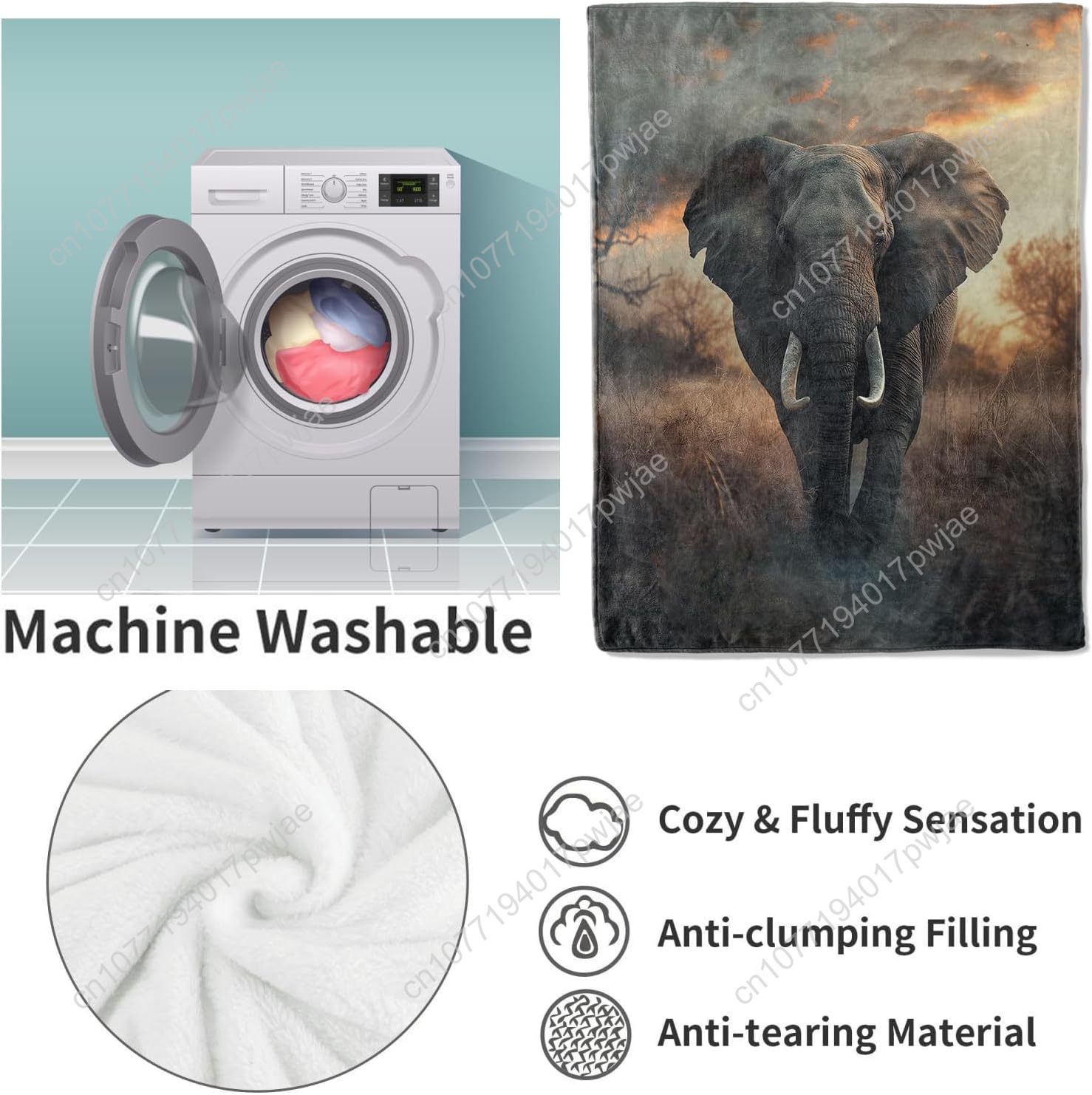 Elephant Fleece Blanket, Reali - Home Textiles & Decorations recensione e prezzo