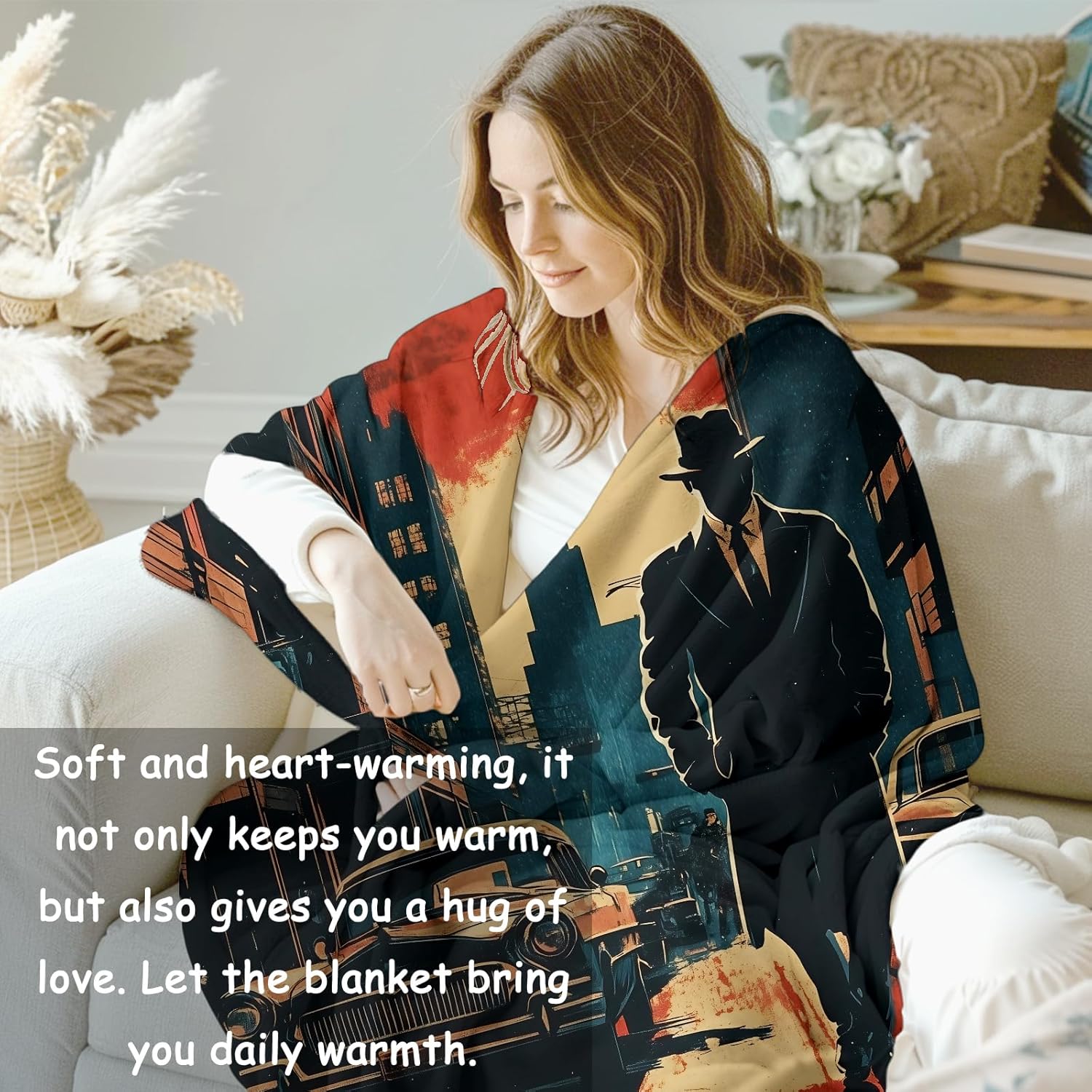Noir Detective Blanket Gifts f - Home Textiles & Decorations recensione e prezzo
