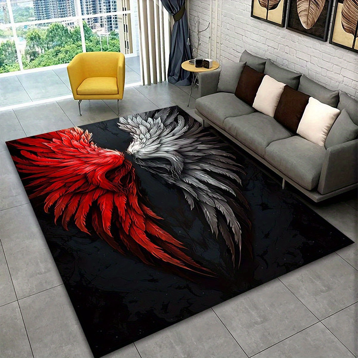 Red and White Wings Rug Modern - Home Art Textiles recensione e prezzo