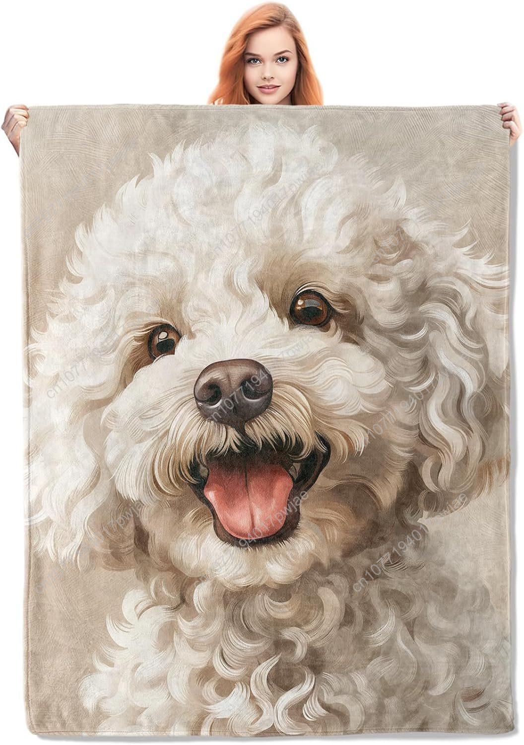 Joyful Poodle Portrait Blanket - Home Textiles & Decorations recensione e prezzo
