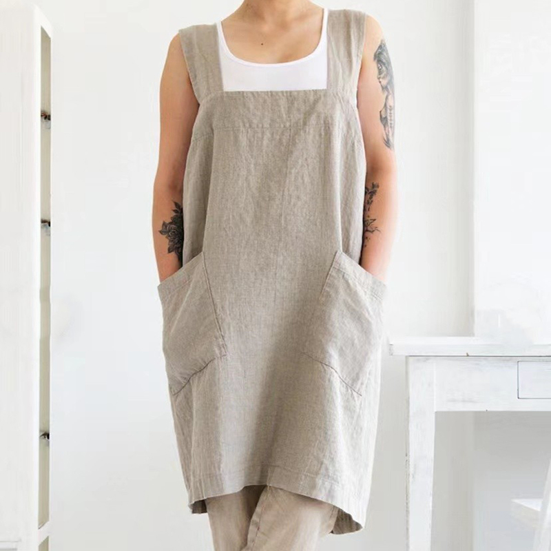 Long Cotton and Linen Apron La - Linum Home Textiles recensione e prezzo
